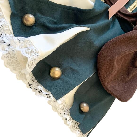 Charades Costumes Robin Hoodie Sexy Dress Green Velvet Size XS NEW Robin Hood - Picture 3 of 13